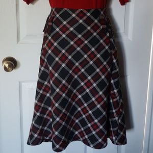 Vintage Plaid Wool Skirt
